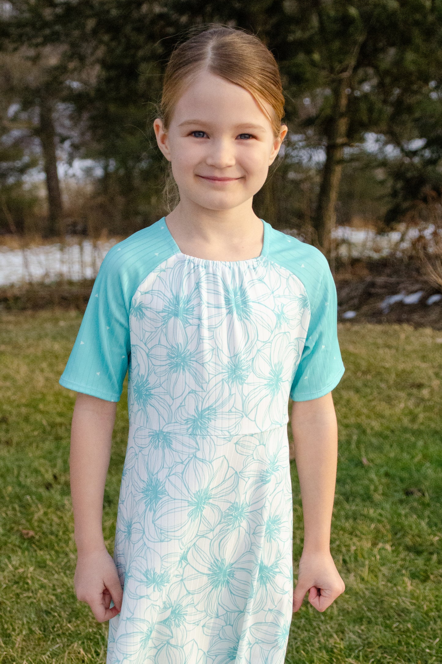 PDF Raglan Dress Sewing Pattern | Girls Maxi Dress Pattern for Knits | NITApatterns