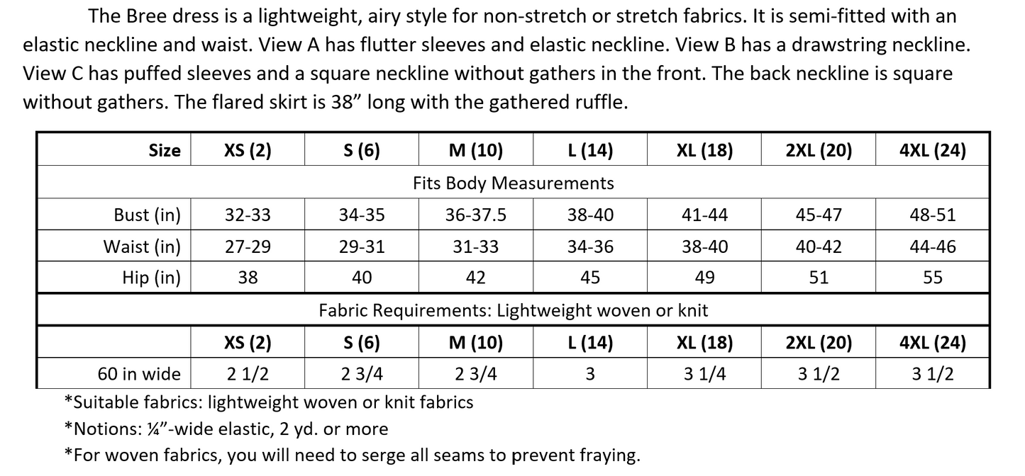 PDF BREE Dress Pattern | Easy raglan sleeve | Modest neckline | For light-weight wovens
