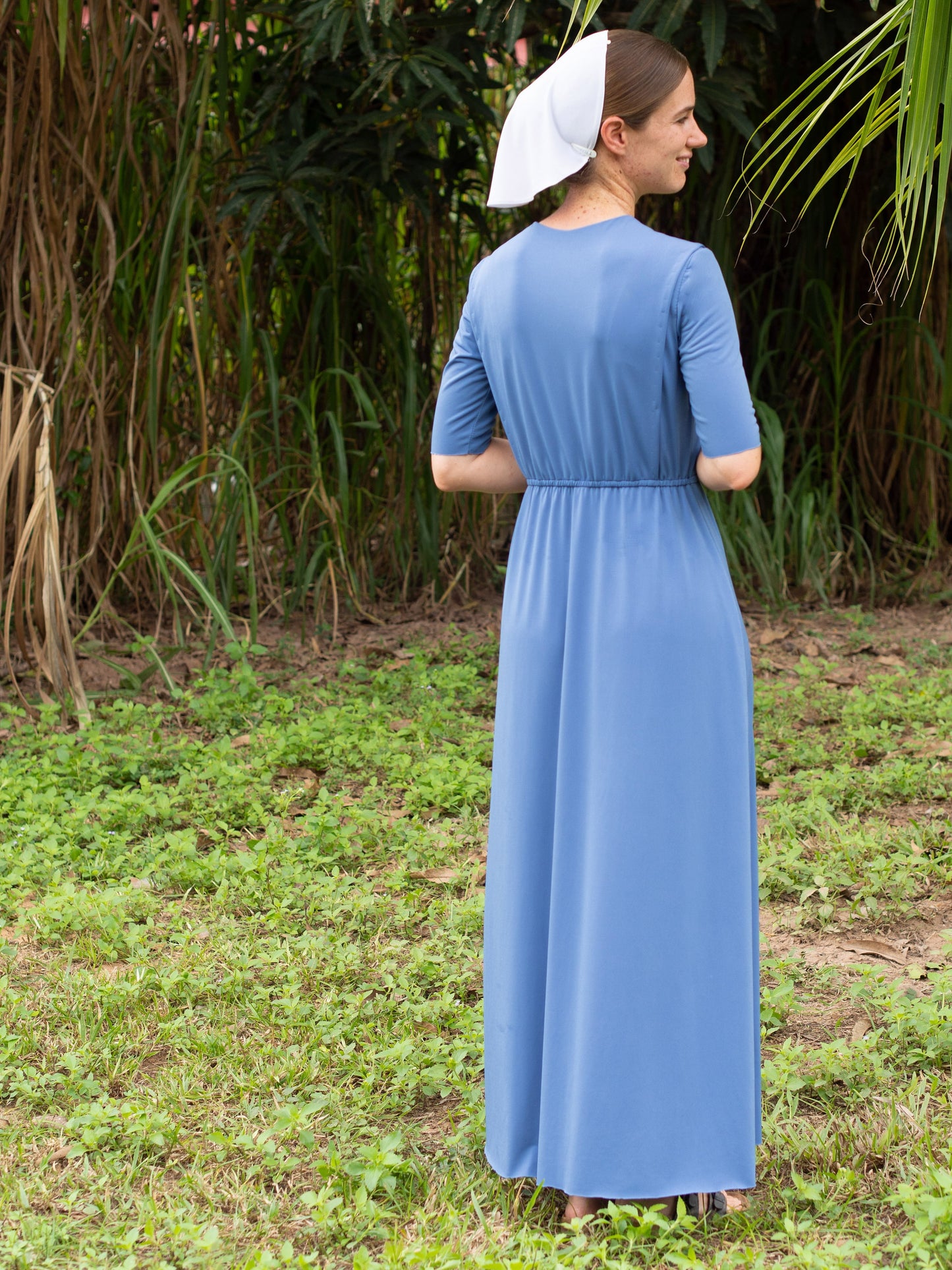 Emma Drawstring Waist Dress |Women's Modest Cape Dress | Knit Fabric, Emma Dress NITA patterns