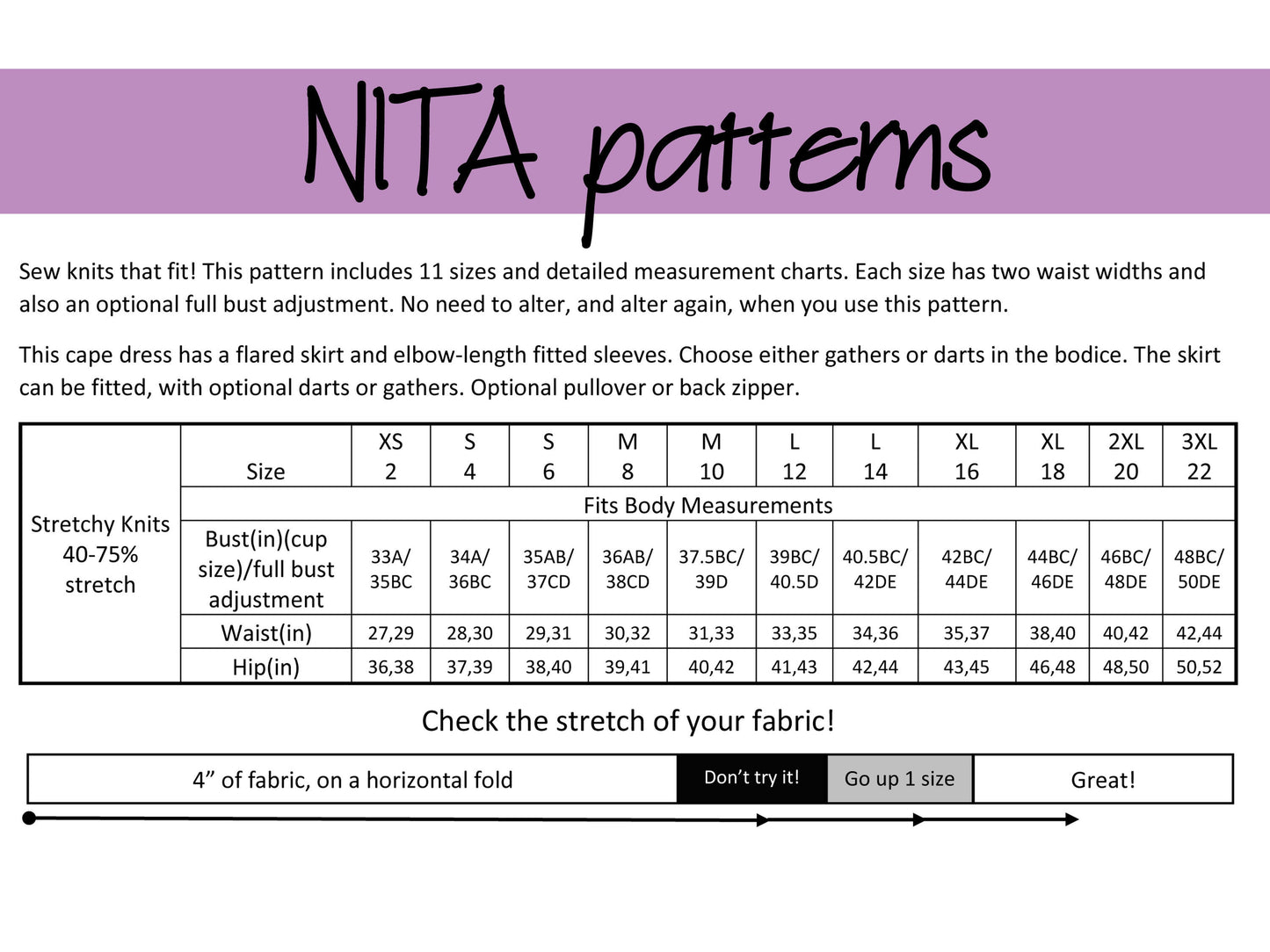 PDF Leia Cape Dress Sewing Pattern| Womens Modest Dress Pattern | Knit Dress|  NITA patterns