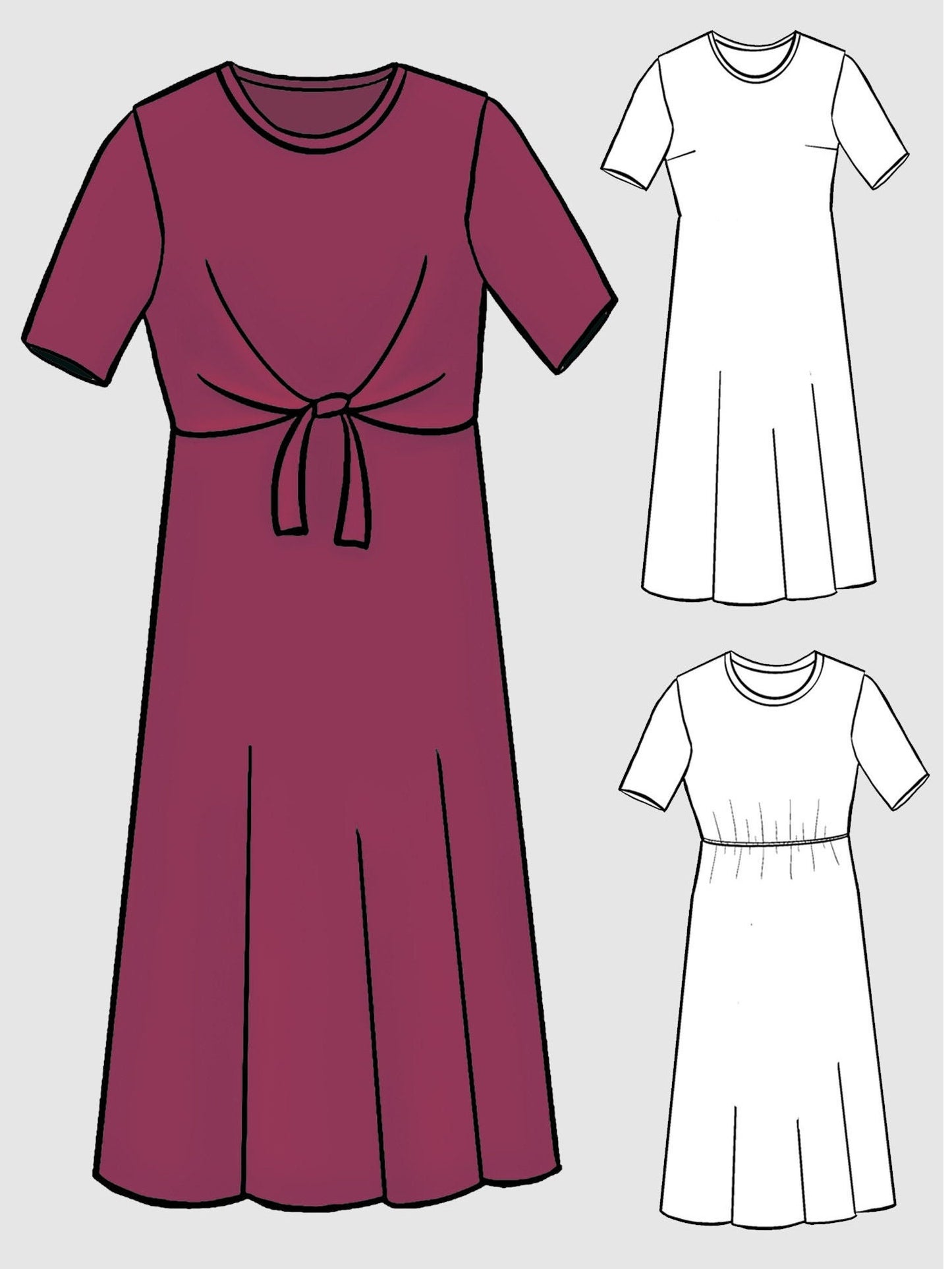 Girls Holly Shift Dress Sewing Pattern| Tie Front Dress Pattern | Beginner Knit Dress| NITA patterns