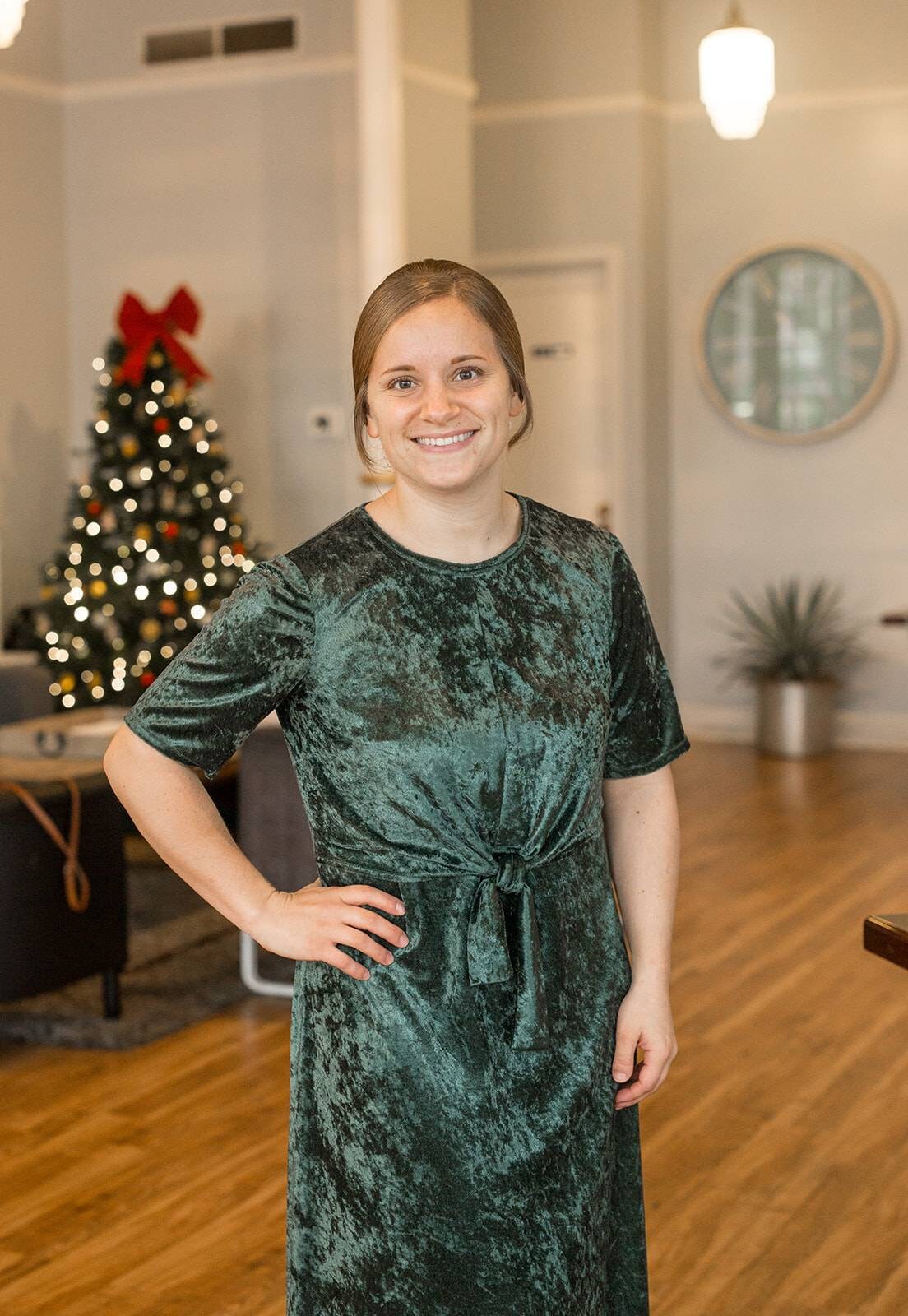 Holly Shift Dress Sewing Pattern| Womens Modest Dress Pattern | Tie Front Dress | Twist Front Knit Dress|  NITA patterns