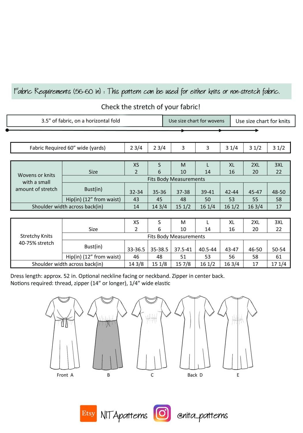 Maternity Holly Shift Dress Sewing Pattern| Womens Modest Dress Pattern | Knit Dress| NITA patterns