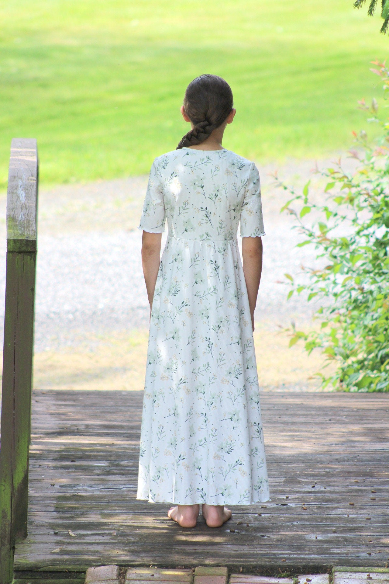 PDF Pattern Leia Girls Maxi Dress | Puff Sleeve, Pullover | Jersey Knit | Girl Sizes 3-12 All Sizes | NITApatterns