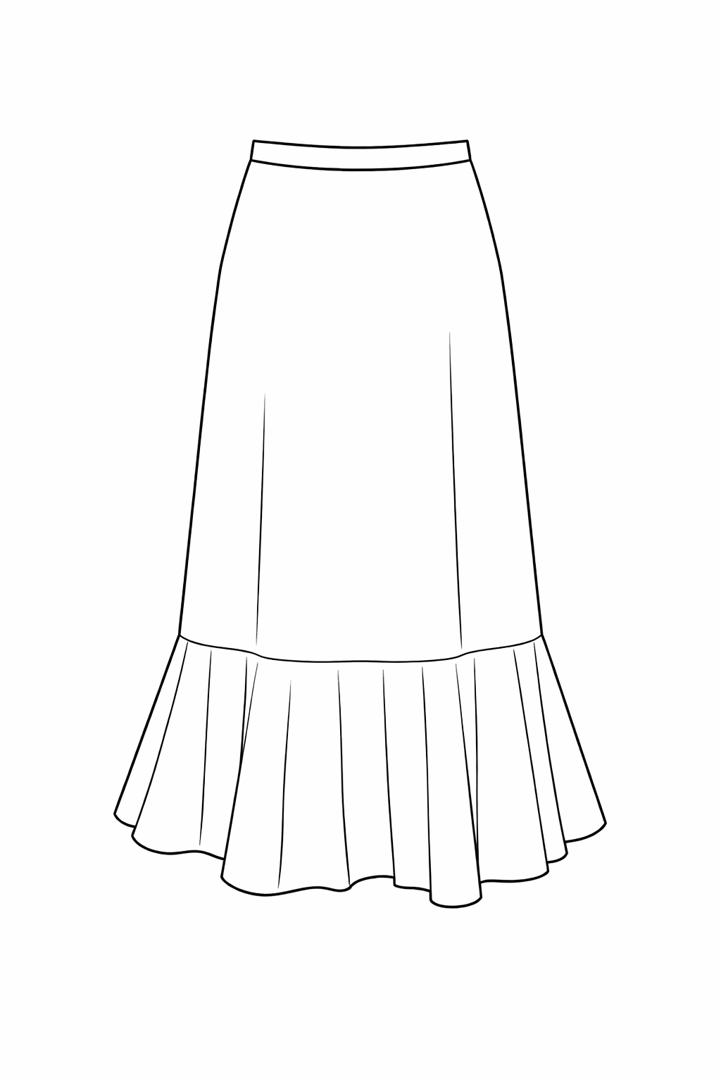 PDF Skirt Flounce Sewing Pattern: Women's Modest Dress NITA patterns