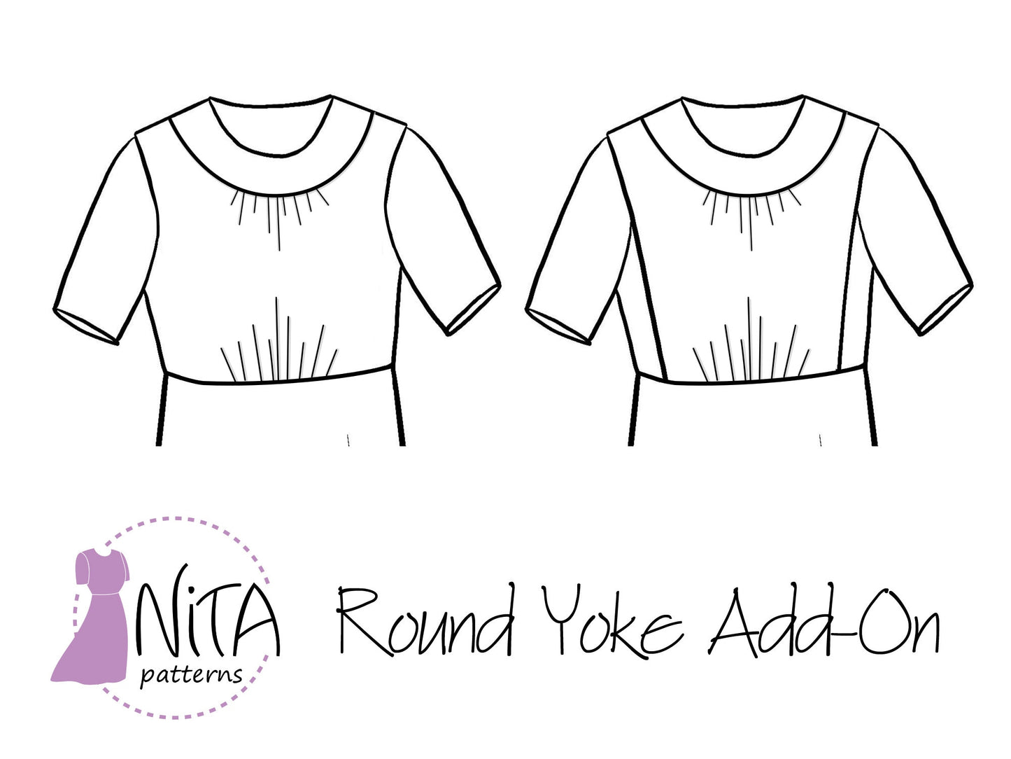 PDF Round Yoke Dress Pattern Add-On | Women's Modest Dress, Cape Dress